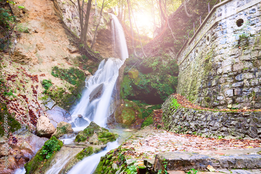 Fototapeta premium Waterfall in deep forest