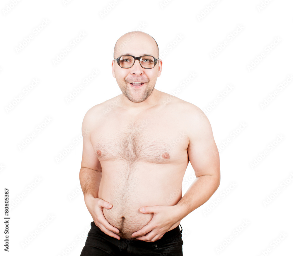 Naklejka premium Funny guy holding his belly