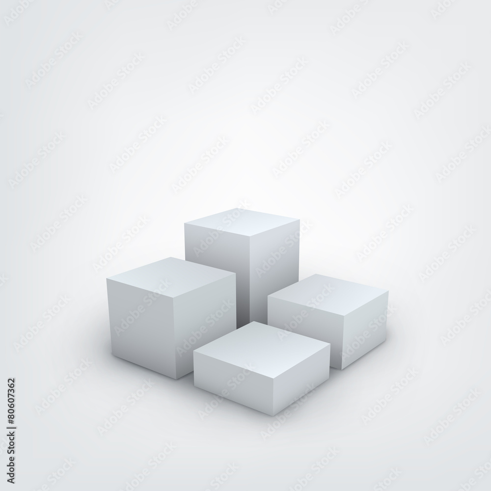 Vector illustration of 3d cubes Vector illustration of 3d cubes