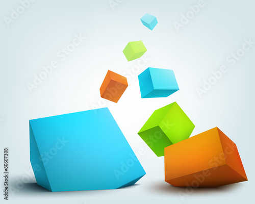 Vector illustration of 3d cubes