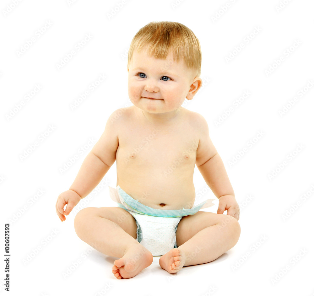 Portrait of cute baby, isolated on whit Portrait of cute baby, isolated on whit
