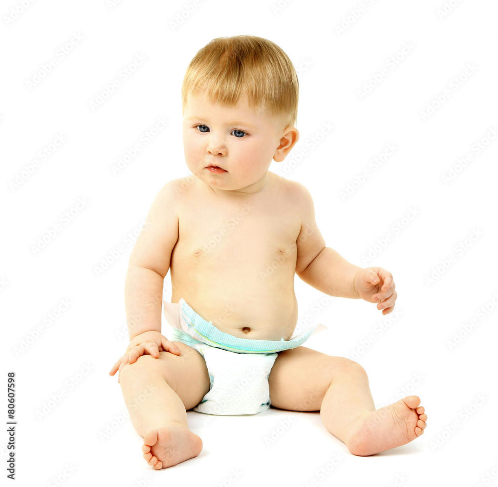 Portrait of cute baby, isolated on whit Portrait of cute baby, isolated on whit