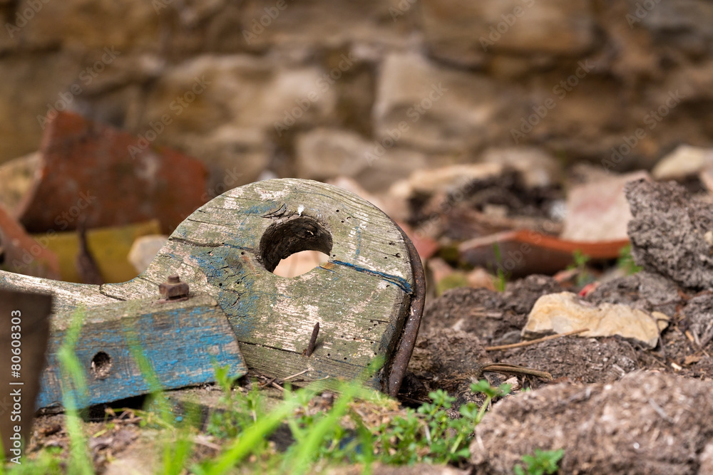 abandoned in the rubble