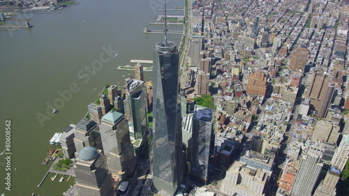 Aerial view of the Freedom Tower Ground Zero