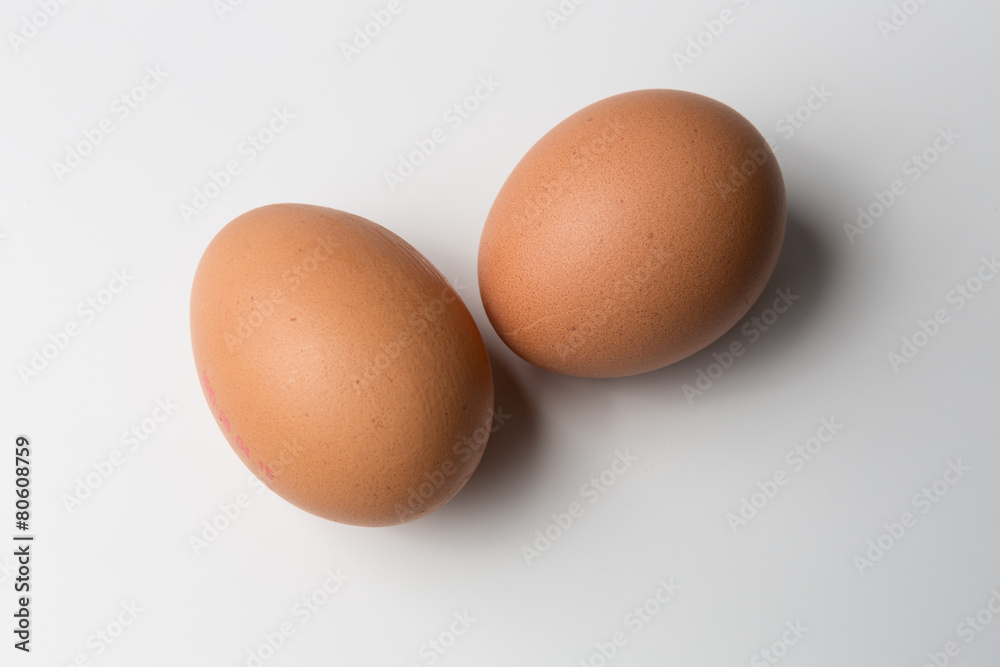 Brown Eggs on White Background Brown Eggs on White Background