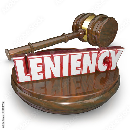 Leniency Word 3d  Letters Merciful Sentencing Legal Court Trial