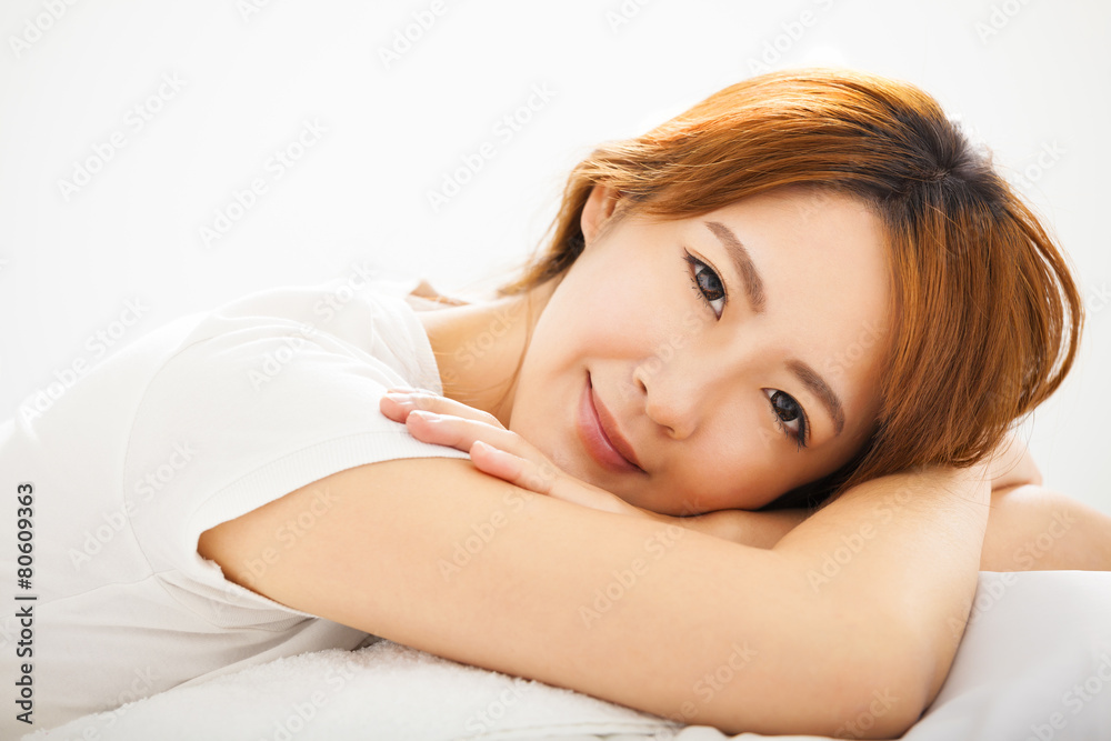 Attractive young beautiful Woman Waking Up In Bed Attractive young beautiful Woman Waking Up In Bed