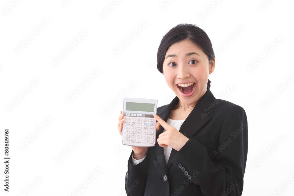 Asian businesswoman on white background Asian businesswoman on white background