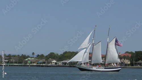 Old sailing ship near Saint Augustine, Florida side view