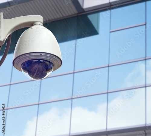 cctv installed outdoor in front of the building