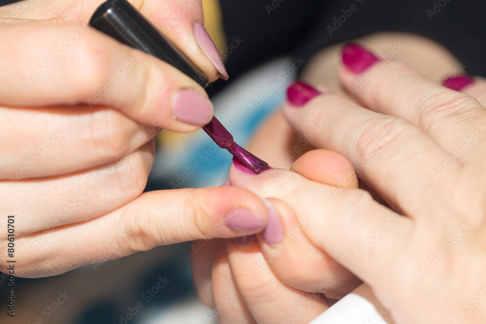 manicure in beauty salon