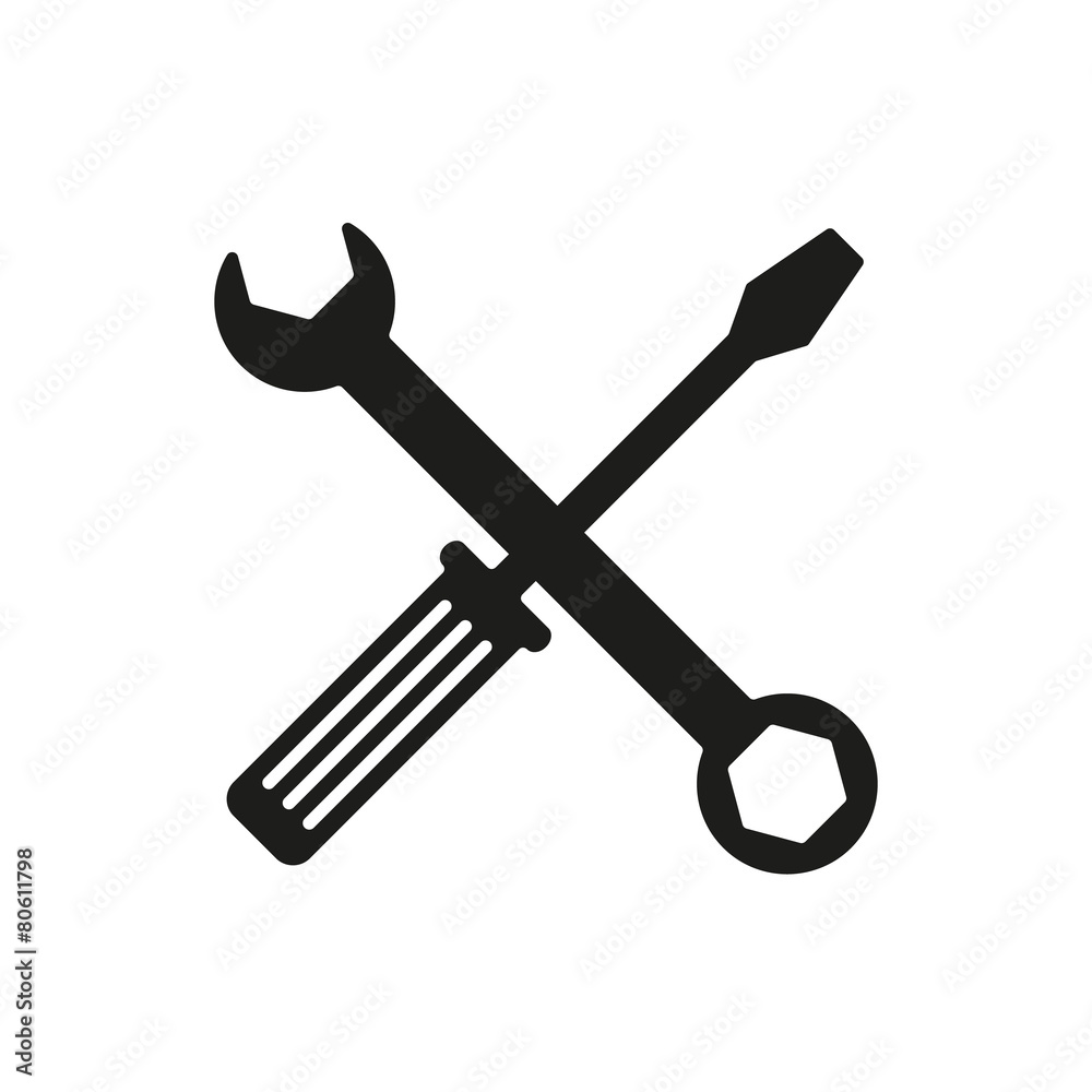 The wrench and screwdriver icon. Settings symbol The wrench and screwdriver icon. Settings symbol
