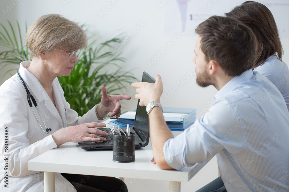 Fototapeta premium Doesn't want to do medical check-up