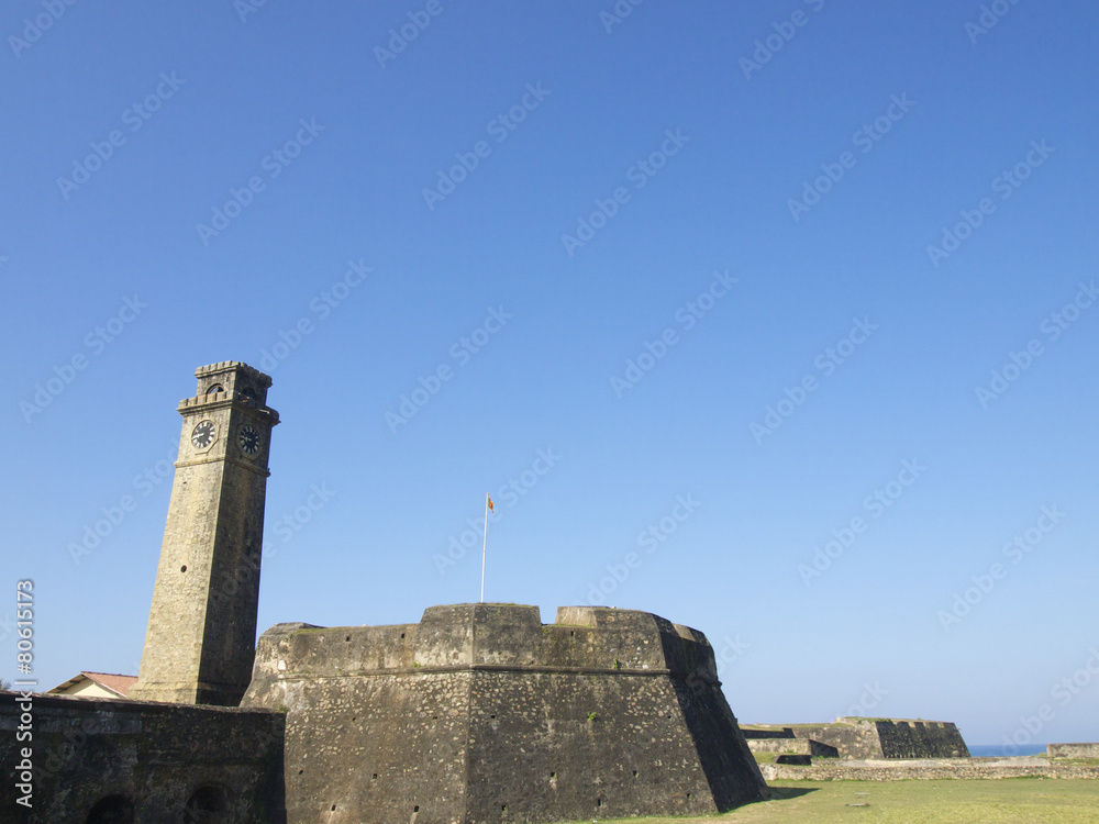 Old Clock Tower At Galle Dutch Fort In Sri Lanka