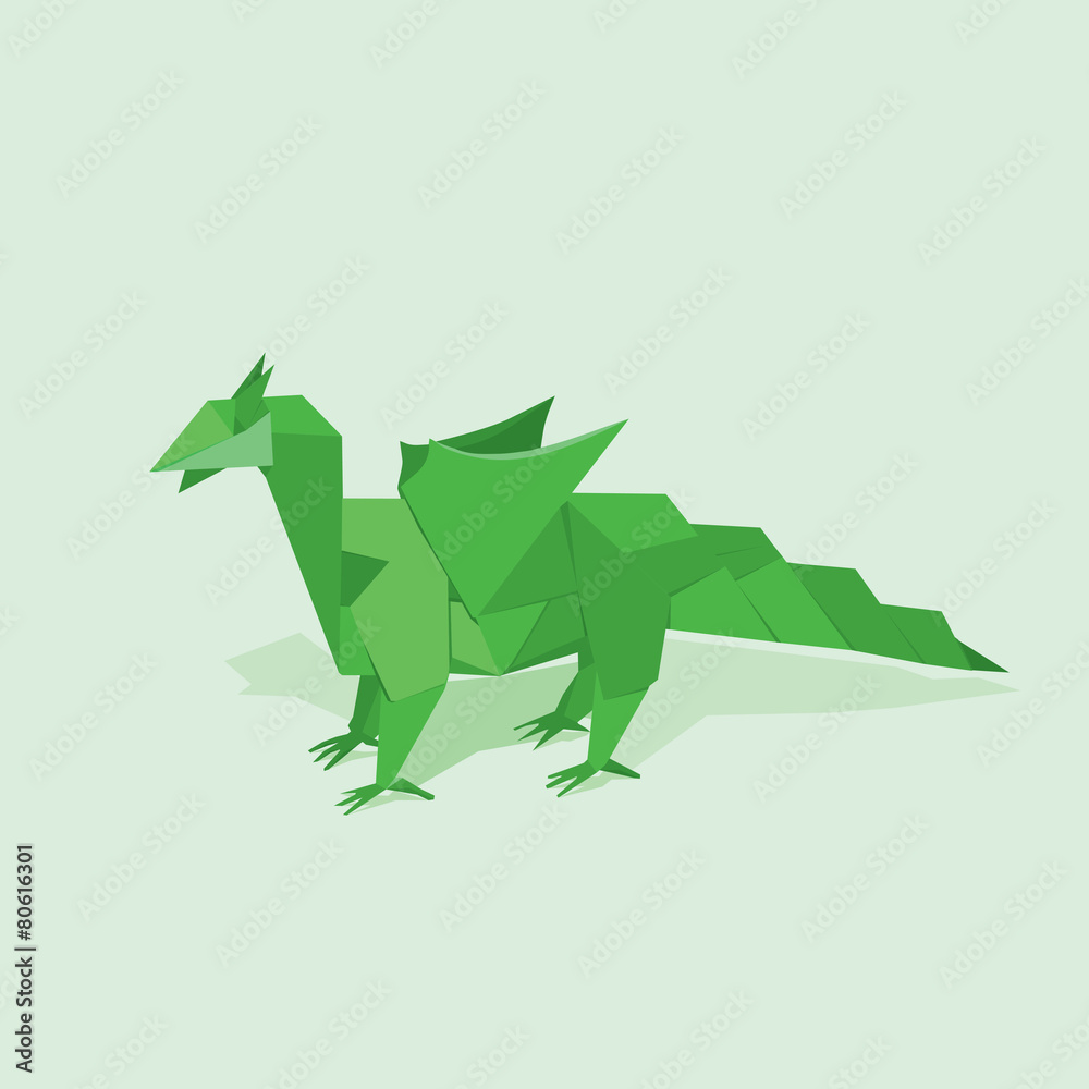 Fototapeta premium Dragon made of paper