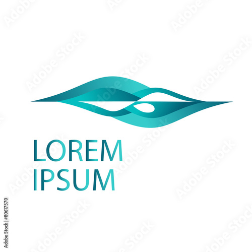 Vector logo design template. Abstract swimmer swimming through