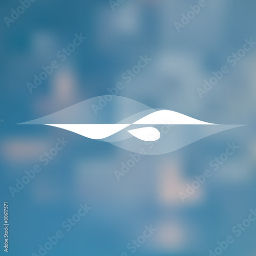Vector logo design template. Abstract swimmer swimming through