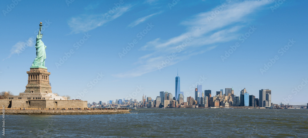 Statue of Liberty, New York Skyline
