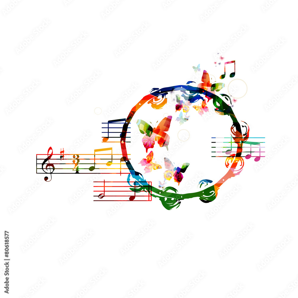 Fototapeta premium Colorful tambourine design