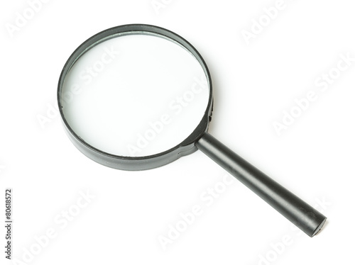Black Magnifying glass isolated on white