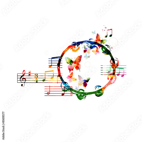 Colorful tambourine design
