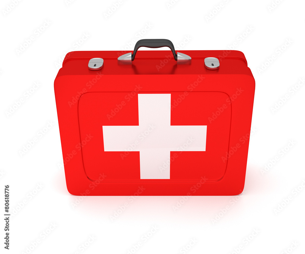 First aid kit on a white background. 3D render First aid kit on a white background. 3D render