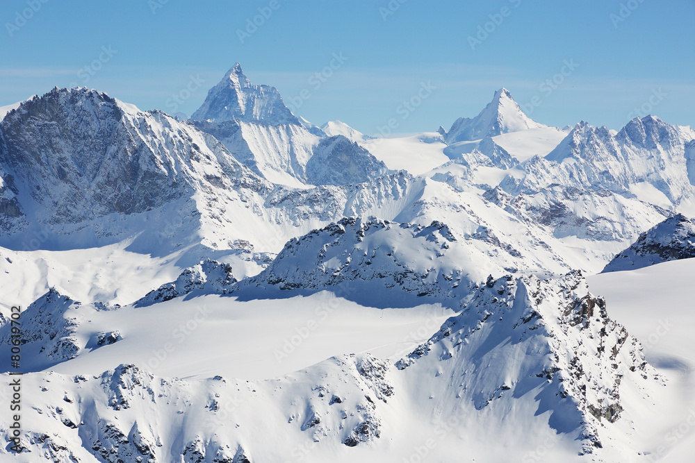 High alpine mountains in Switzerland