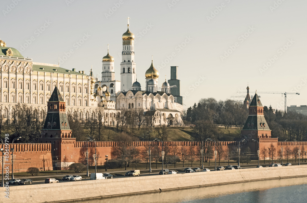 Moscow Kremlin. View  from the Great Stone Bridge