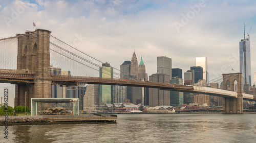 New York. Famous landmark of Brooklyn Bridge © jovannig