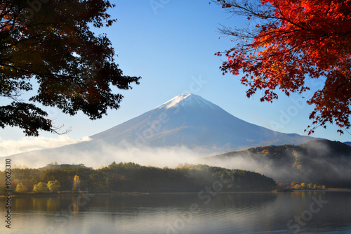 Morning at Mt. Fuji from Kawaguchiko  Honshu  Japan