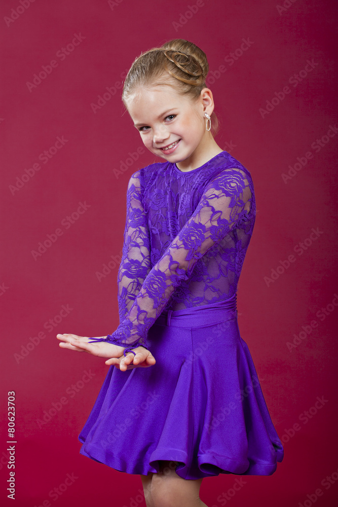 Portrait of a charming blonde little girl looking at camera Portrait of a charming blonde little girl looking at camera