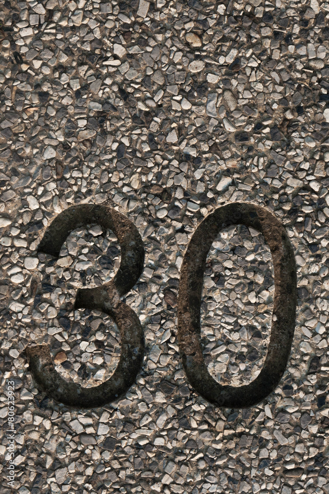 Granite background with number distance