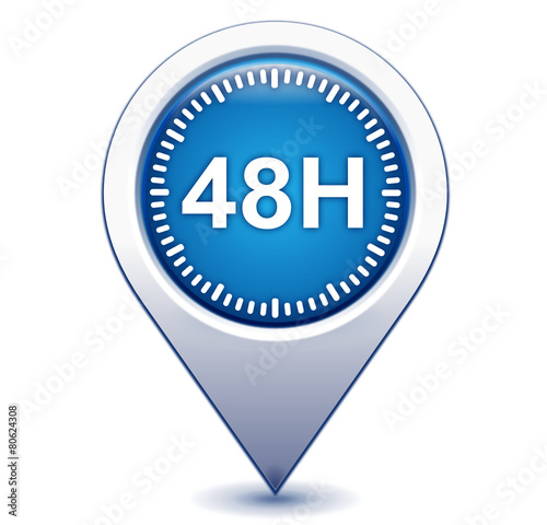48 heures sur marqueur géolocalisation bleu