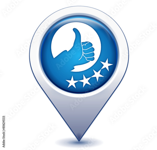 satisfaction clients sur marqueur géolocalisation bleu