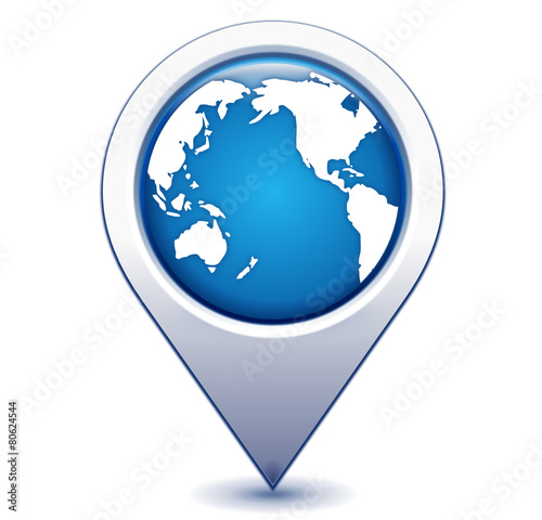 usa amérique asie australie sur marqueur géolocalisation bleu