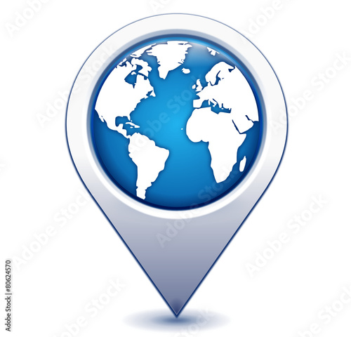 voyage sur marqueur géolocalisation bleu