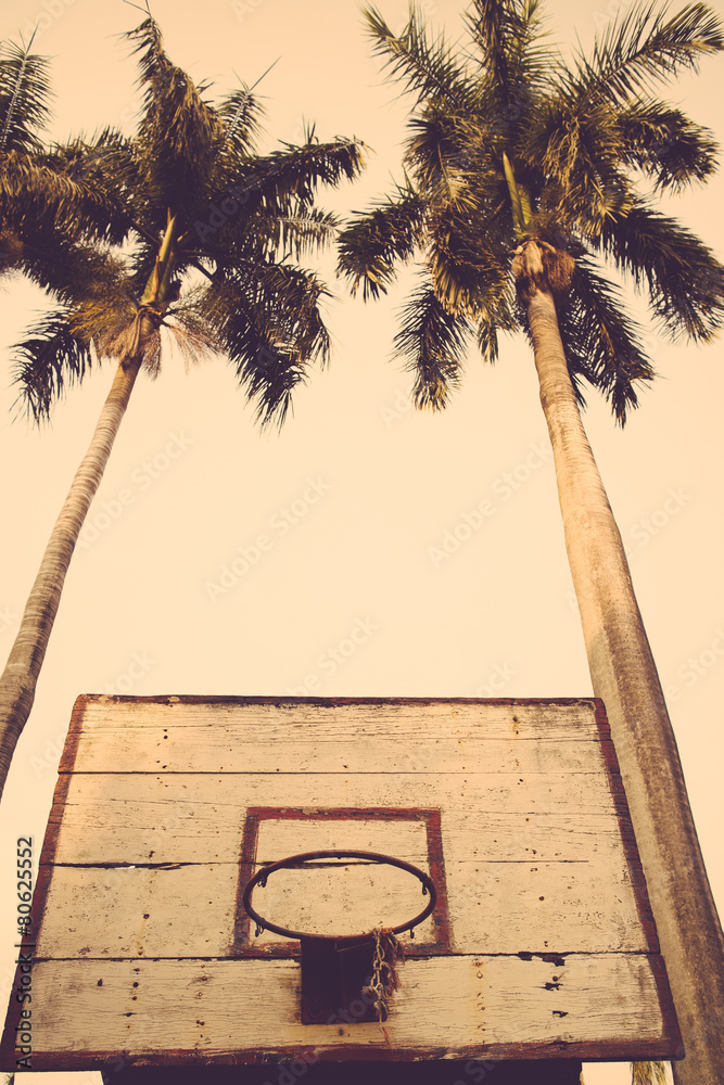 Fototapeta premium basketball hoop vintage retro