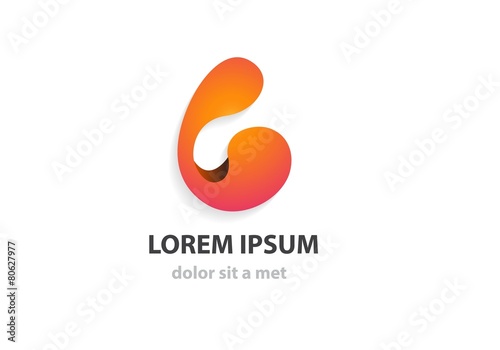 Abstract colorful wave business logo design template.
