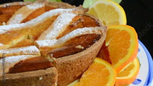 sweet and soft  typical neapolitan pastry called pastiera