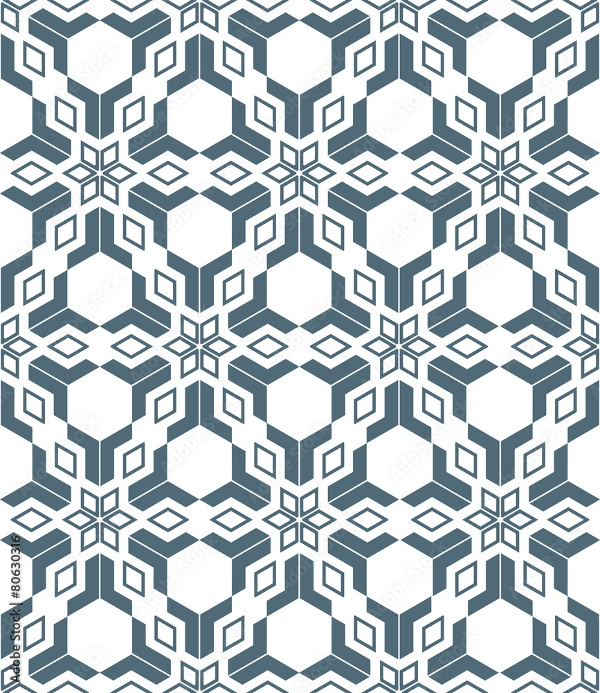 geometric abstract flowers monochrome seamless pattern. geometric abstract flowers monochrome seamless pattern.