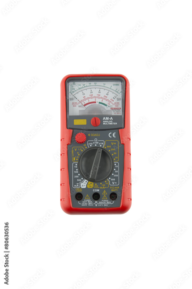 Analogue multimeter isolated on white background Analogue multimeter isolated on white background