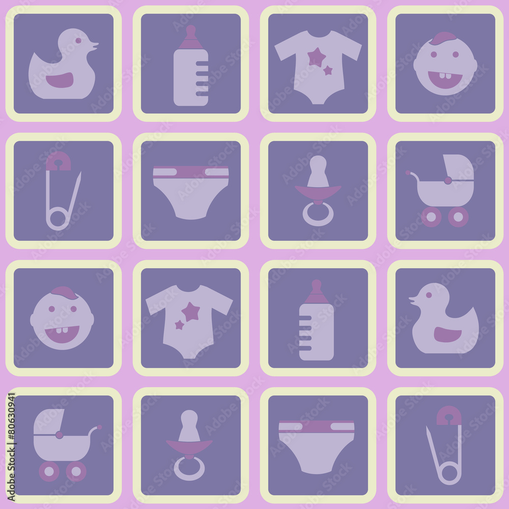 Seamless background with baby stuff Seamless background with baby stuff
