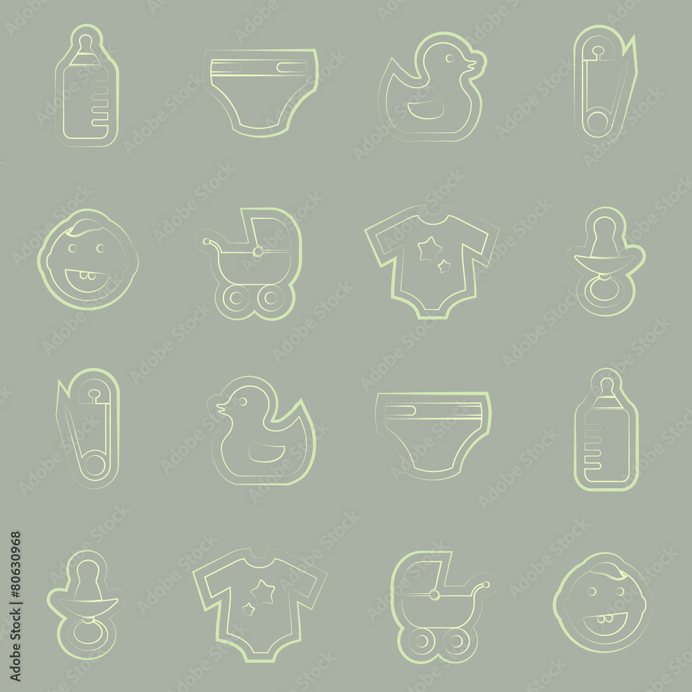 Seamless background with baby stuff Seamless background with baby stuff