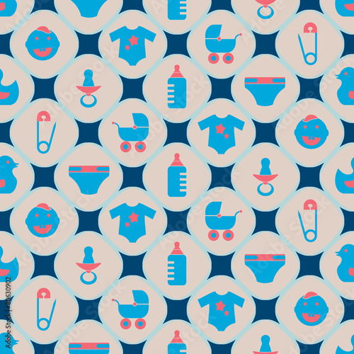 Seamless background with baby stuff