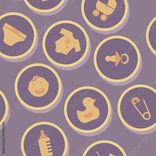 Seamless background with baby stuff