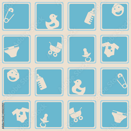 Seamless background with baby stuff