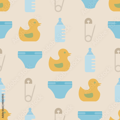 Seamless background with baby stuff