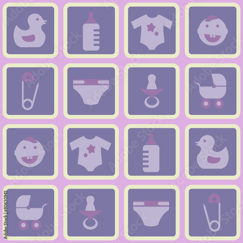 Seamless background with baby stuff