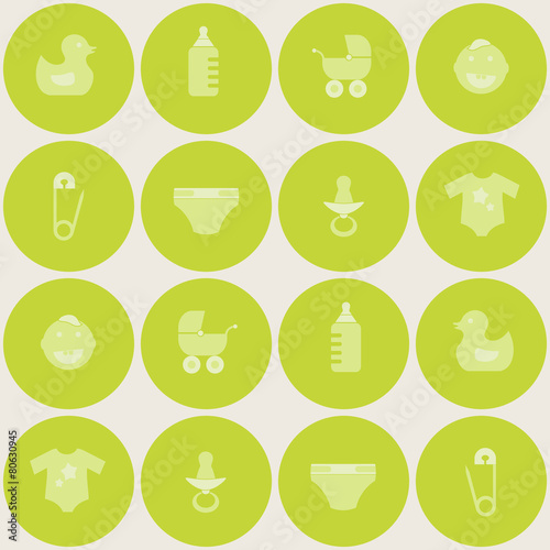 Seamless background with baby stuff