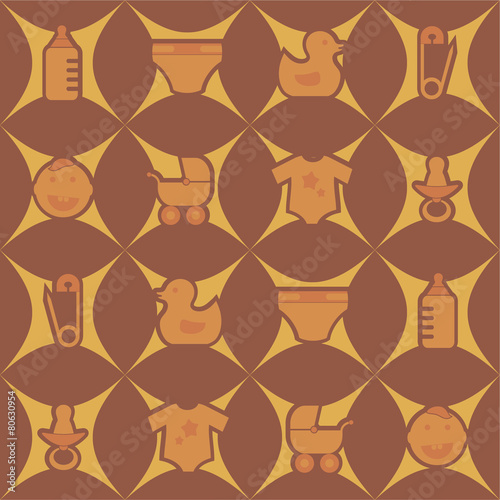 Seamless background with baby stuff